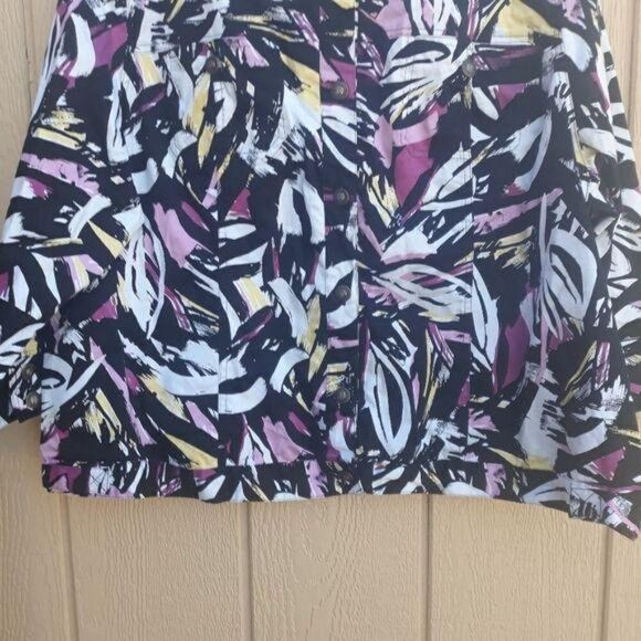 Vintage 80's Deadstock Button Down Loud Abstract Brushstroke Print Jacket Sz 3X - Picture 5 of 8